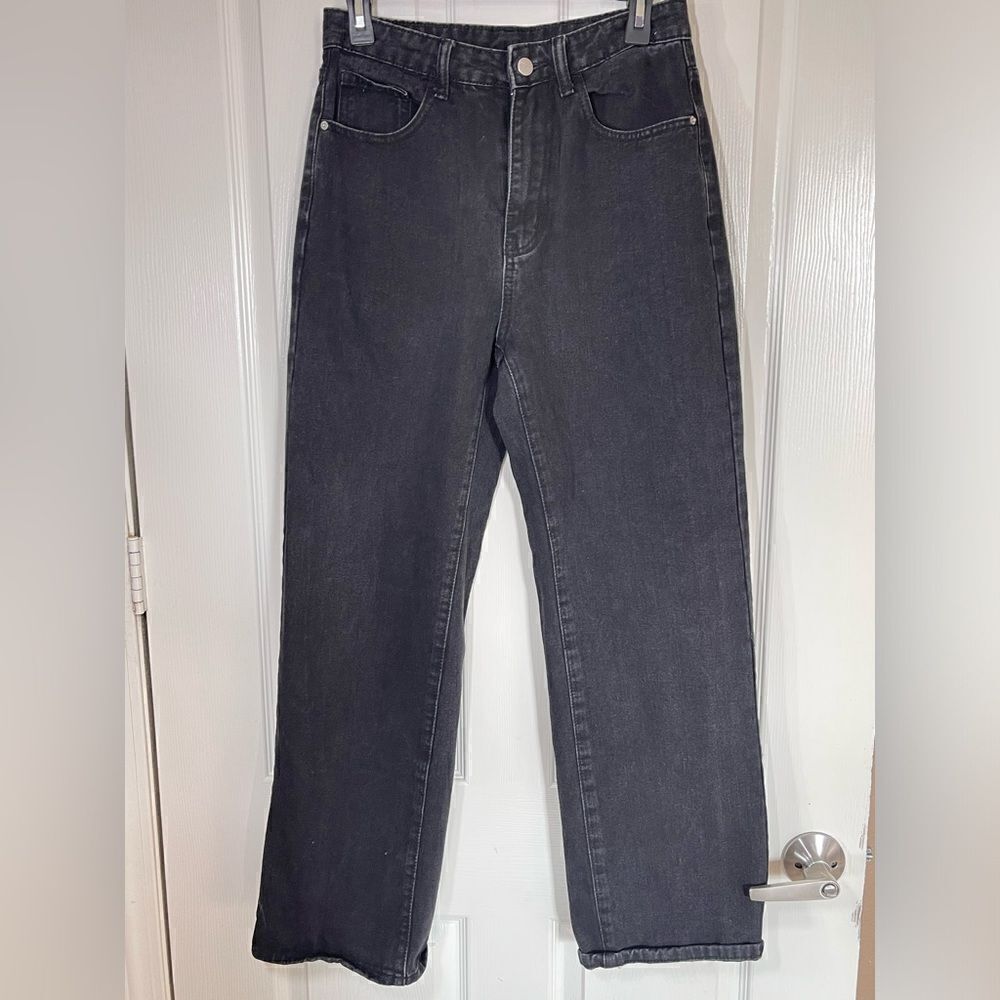 Black wide leg jeans size M/6